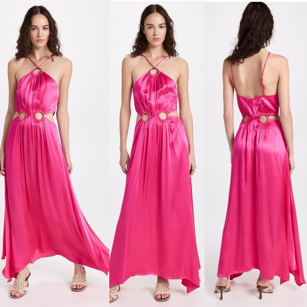 Elliatt Visitant Maxi Dress. Hot Pink, Satin, cut-out details. Shopbop $275